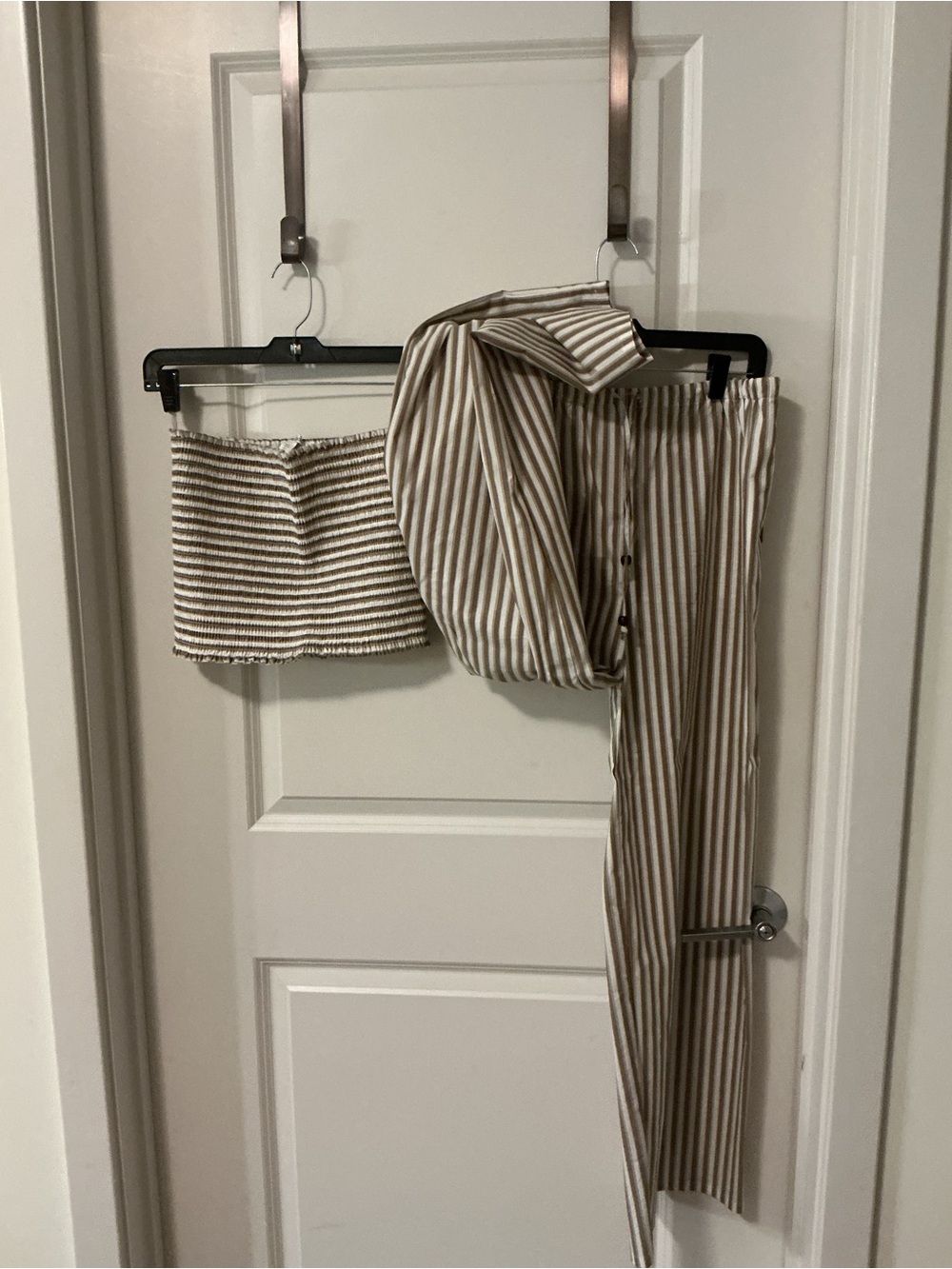 Christian Lacroix Beige and White Striped Smocked Tube Top - Picture 9 of 9